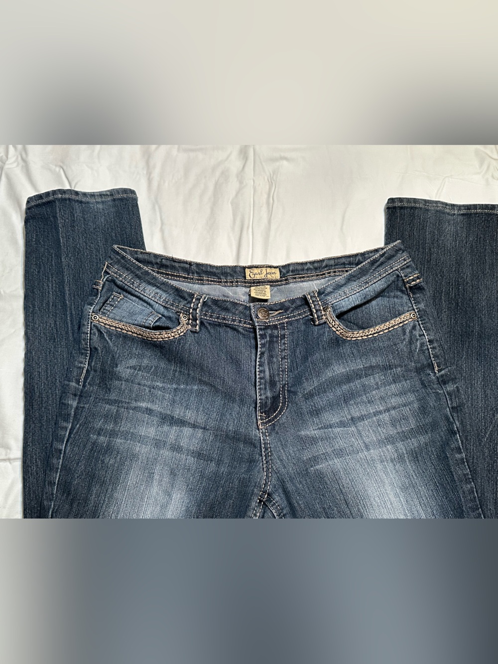 Earl Jeans Women's Dark Blue Faded Straight-Leg Jeans size 14 women’s
